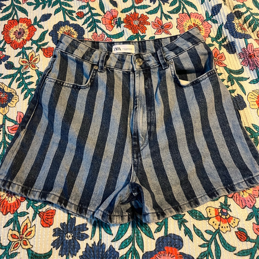 Zara high waist denim shorts